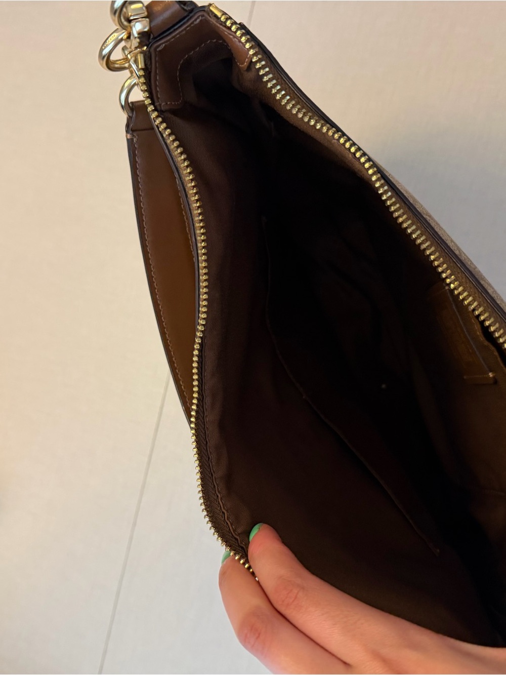 Coach Tan Signature Canvas Hobo with Gold Hardware - Picture 3 of 5